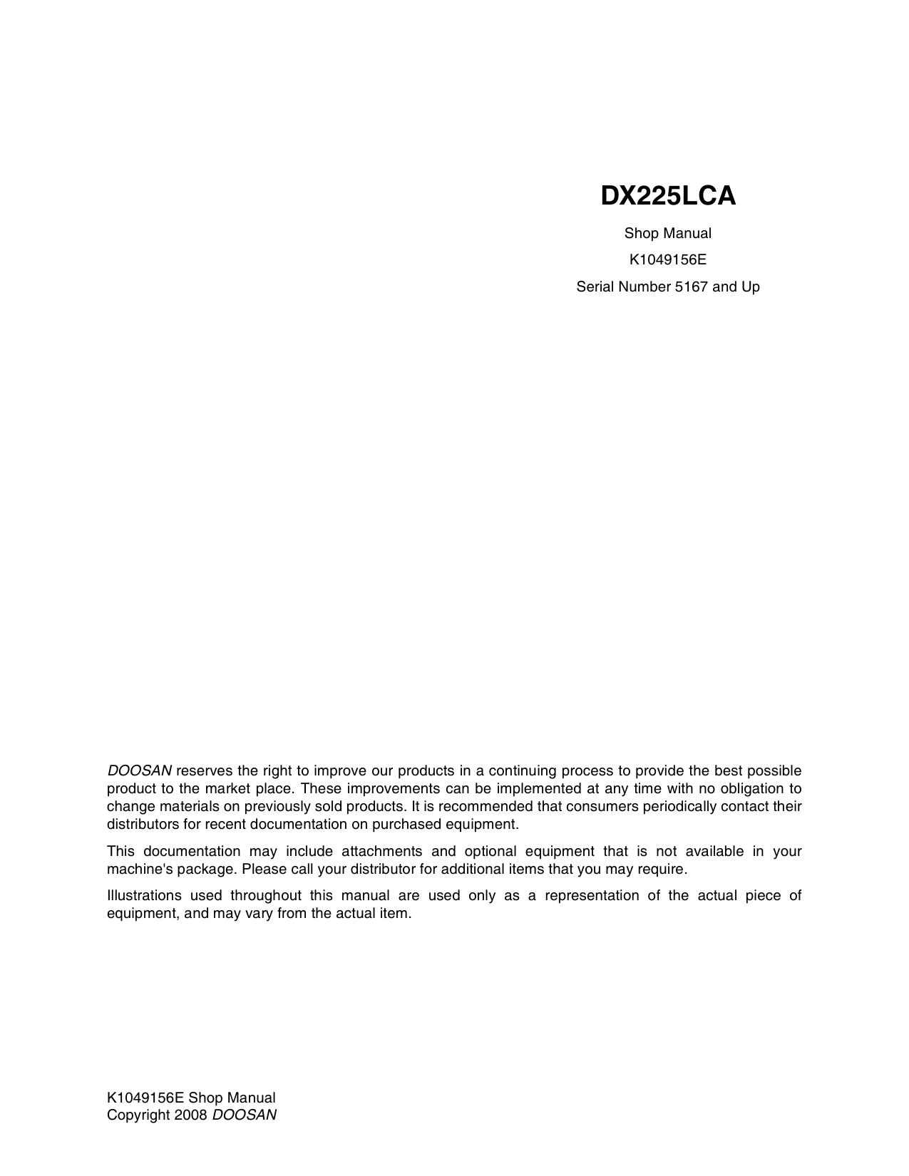 DX225LCA Shop Manual Doosan